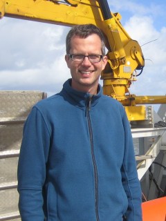 Me on the Navicula in the Wadden Sea